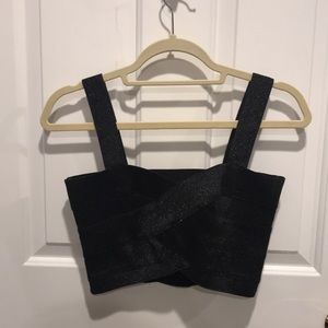 Black sparkly crop top